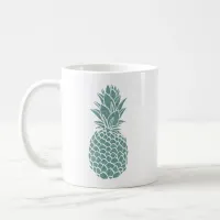 Girly Teal Glitter Pineapple Sparkle Coffee Mug