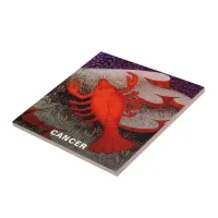 Cancer the Crab Zodiac Sign Birthday Party Ceramic Tile