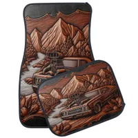 Bold Muscle Car in Scenic Bliss Car Floor Mat