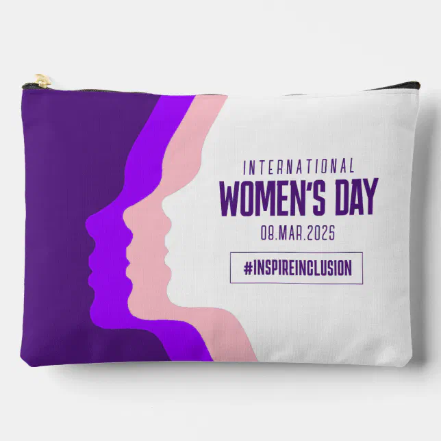 Colorful Faces International Women's Day March 8 Accessory Pouch