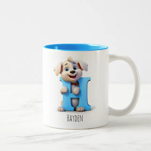 Letter H Dog Alphabet Monogram Coffee Mug