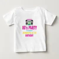 Custom Retro Neon 80's Birthday Party Baby T-Shirt