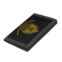 Bison Buffalo Illustration in Heart Shape Design Trifold Wallet