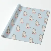 Praying Hands Blue and Pink Gift Wrap