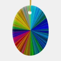 Circular Gradient Rainbow Ceramic Ornament