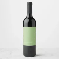 Simple Minimalist Elegant Sage Text Wedding Wine Label