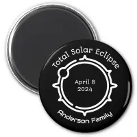 Solar Eclipse Gift 2024 Modern Minimal Black  Magnet