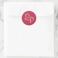 Sand on Magenta Script Monogram Envelope Seal