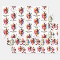 Ice Cream Cone, Sundae and Milkshake Birthday Wrapping Paper Sheets