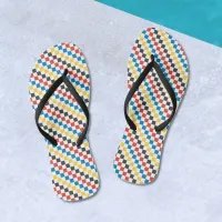 Primary Colors with Black and White Checkerboard Flip Flops