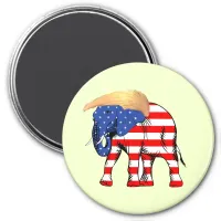 Trump Bad Hair Elephant Round Magnet, ZSSG Magnet