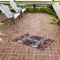 Maroon and white Floral arrangement | Outdoor Rug