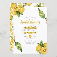 Watercolor Lemons Citrus Modern Bridal Shower Invitation