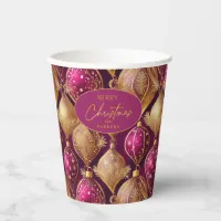 Magenta Gold Christmas Pattern#12 ID1009 Paper Cups