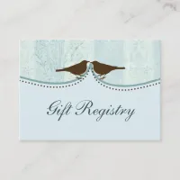 blue bird cage, love birds Gift registry  Cards