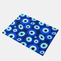 Greek Eye Lucky Symbol Blue White Doormat