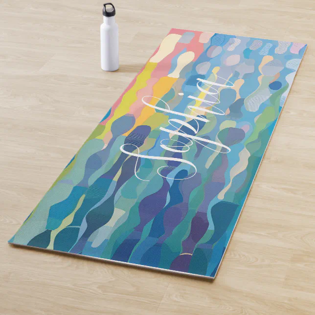 Abstract Blue And Pink   Yoga Mat