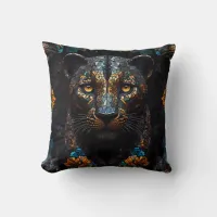Mosaic Leopard Majesty Throw Pillow