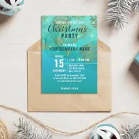 Teal Winter Corporate Christmas Party Invitation