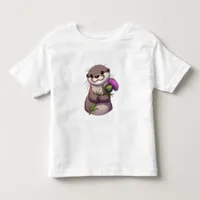 Watercolor Otter and Thistle Toddler T-shirt