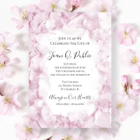 Pink Hydrangeas Watercolor Celebration of Life Invitation