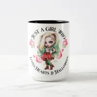 "Just a Girl Who Loves Halloween" Two-Tone Coffee Mug