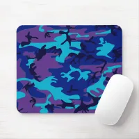 Camouflage Dark Blue & Purple Pattern Mouse Pad