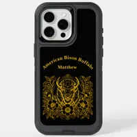 Gold Bison Among Flowers iPhone 15 Pro Max Case