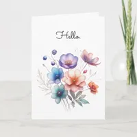 Floral Bouquet Watercolor Illustration Customize Card