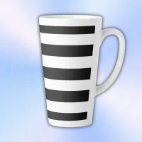 Simple Black and White Stripes | Latte Mug