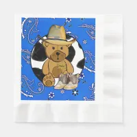 Cowboy Sheriff Teddy Bear Baby Shower Napkins