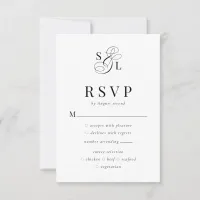 Elegant Classic Ampersand Monogram Wedding RSVP Card
