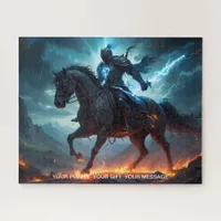 Epic Black Knight & Stallion Art Puzzle Collection