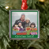 Christmas Gifts Family Photo Metal Ornament