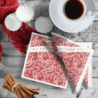 Red Abstract Snowflake Pattern#10 ID1009 Paper Dinner Napkins