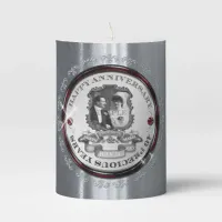 Vintage 40th Anniversary Pillar Candle