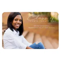 Modern Elegant Graduation Script Photo Magnet