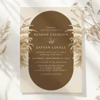 Pampas Grass Earthy Bohemian Exotic Wedding Invita Invitation