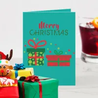 Festive Holidays Merry Christmas Gift Boxes Card