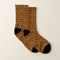 Chilli Peppers, Flames and Cacti Fun Pattern Socks