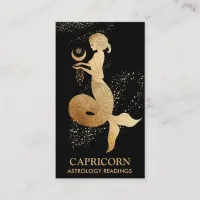 *~* Capricorn Zodiac Astrology Readings Black Business Card