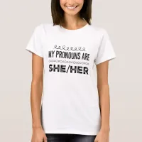 My Pronouns are She Her Grunge Doodles T-Shirt