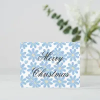 Blue Floral Pattern - Personalized Postcard