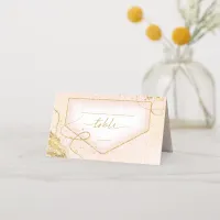 Fine Lines Gold Abstract Wedding Table B ID867  Place Card