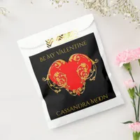 Bold Romantic Valentine Red Goth Heart  Favor Bag