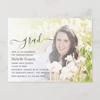 Cool Typography Graduation Party Photo Invitation Postcard