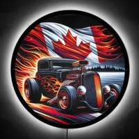 Classic hot rod racing by the Canadian flag LED Sign