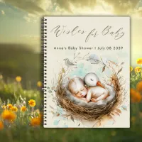 Wishes For Baby Cute Stork Baby Shower Guest Book