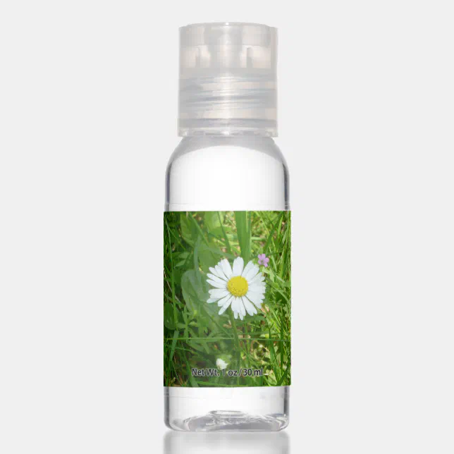 Pretty Little White and Yellow Miniature Daisy Hand Sanitizer