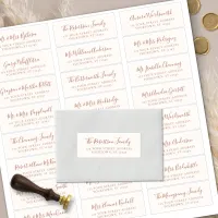 Terracotta Script Wedding Guest Address Labels